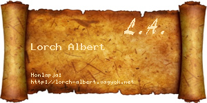 Lorch Albert névjegykártya